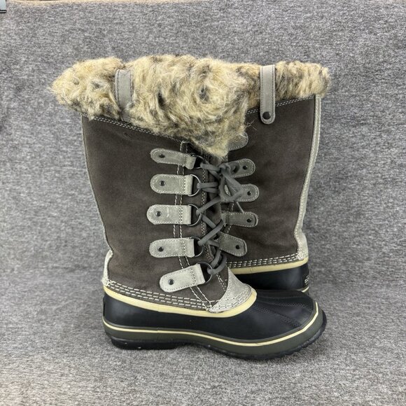 ✅Sorel Boot Womens 8 Joan Of Arctic Waterproof Lace Up Tall Winter Boot Fur Trim - Picture 7 of 9